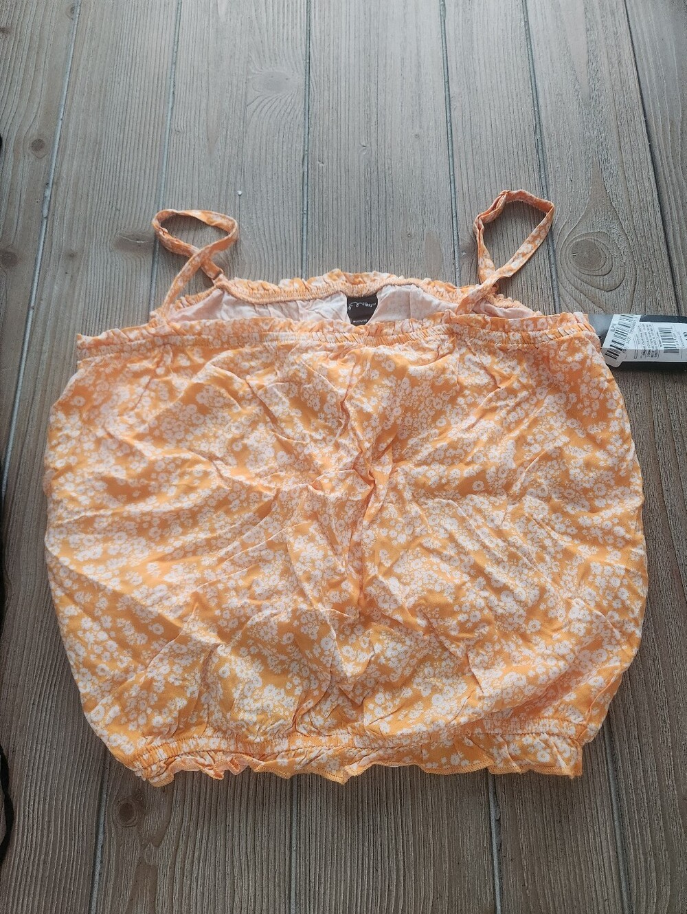 Girls Lightweight Orange Floral Tank Top NWT